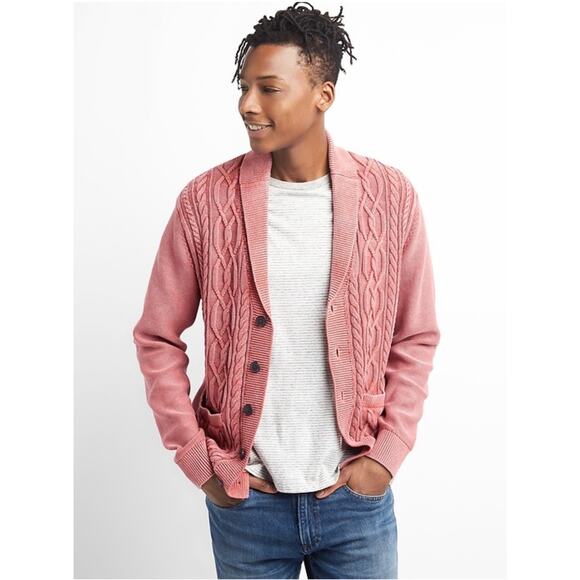 Gap Cable Knit Shawl Cardigan Sweater in Combed Cotton Size S - Picture 1 of 5